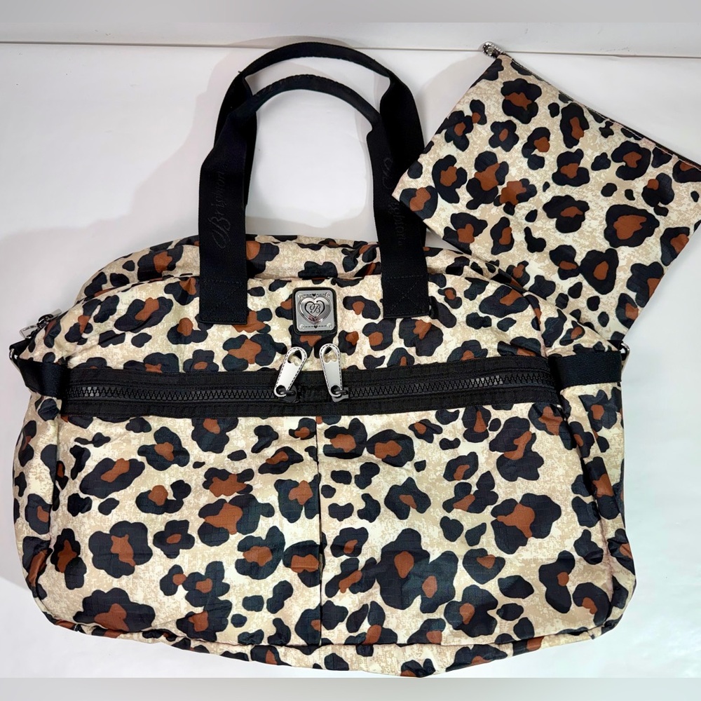 Brighton Vintage Leopard Print Duffel Bag